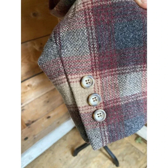 Vintage L.L. Bean Plaid Blazer Womens 8P Wool & Cashmere Blend - Picture 6 of 12